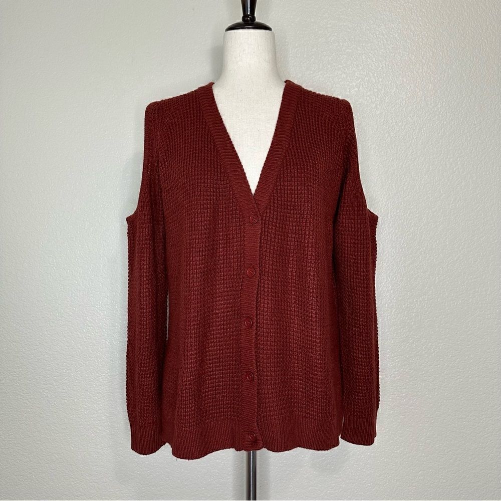 Wet Seal Cold Shoulder Button Down Cardigan, Sz Medium